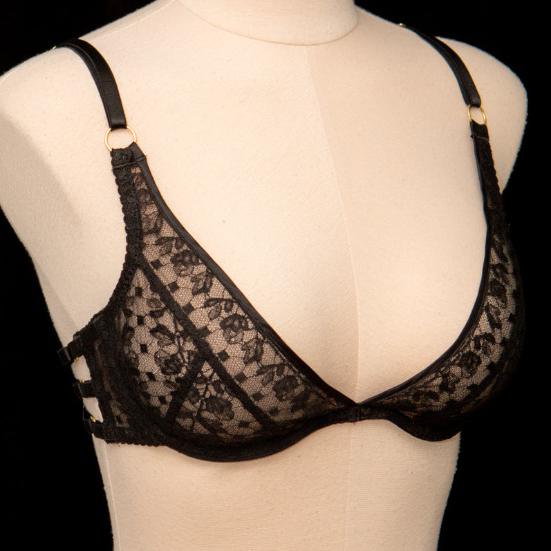 SAMPLE Patreon 2025 Plunge Silk Lace Bra - Size KL 10 - 30DD/32D/34C/36B Only