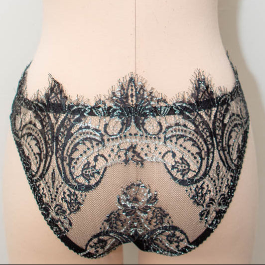 SAMPLE Cassiopeia Black/Silver Redux Low Rise Briefs - Size UK 10 Only