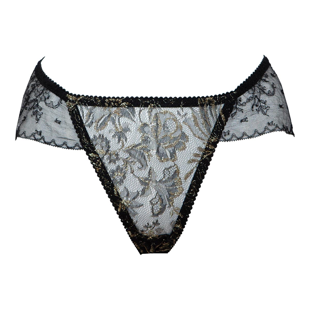 Black lace women underwear in french leavers lace. Made to order