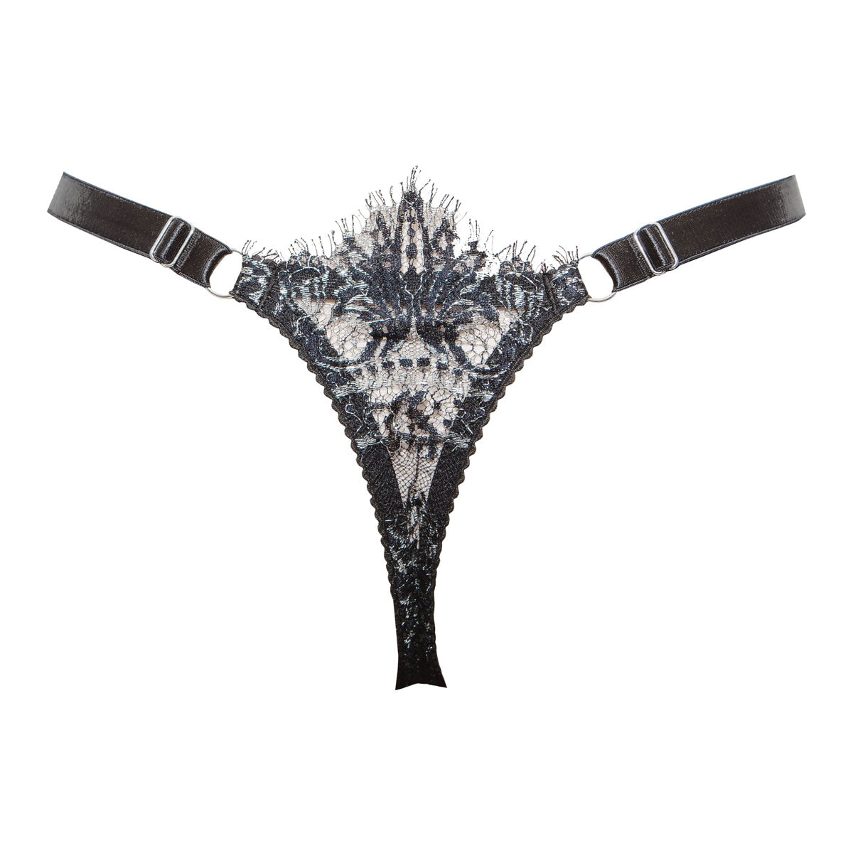 Cassiopeia Silver Low Rise French Lace Thong - Special Order