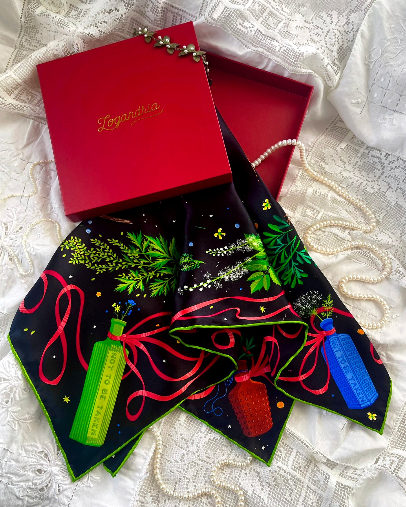 'Abortifacients' - Silk Scarf By Logandria