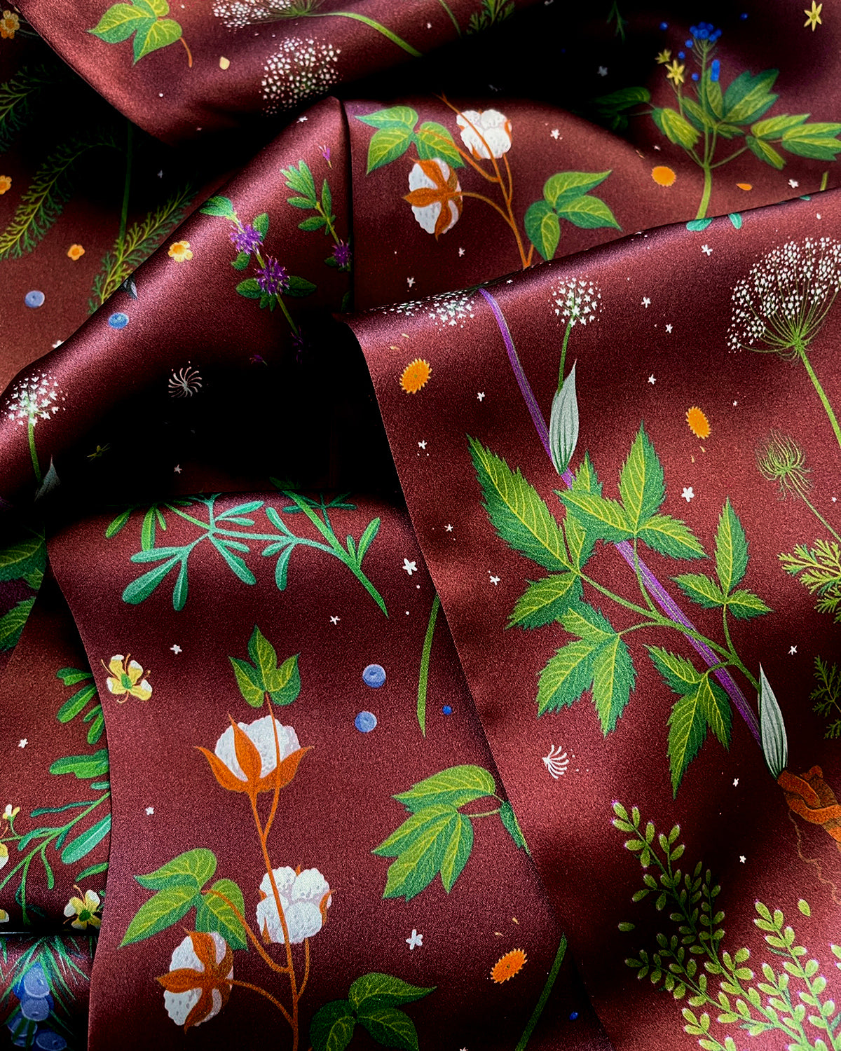 'Abortifacients Cravat IV' - Oxblood - Silk Scarf By Logandria