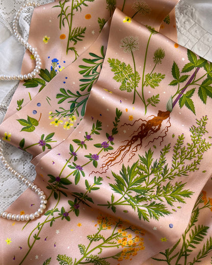 'Abortifacients Cravat VI' - Blushed Cream - Silk Scarf By Logandria