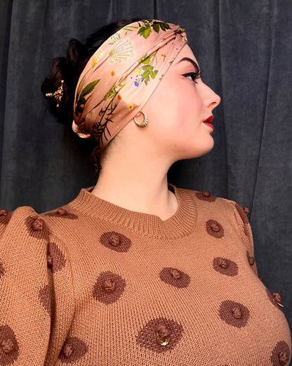 'Abortifacients Cravat VI' - Blushed Cream - Silk Scarf By Logandria