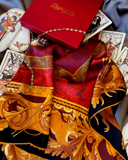 'Hunter's Feast' - 90cm Silk Scarf By Logandria