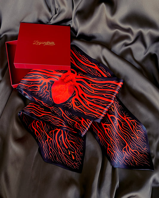 'Circulatory System' Cravat - Silk Scarf By Logandria