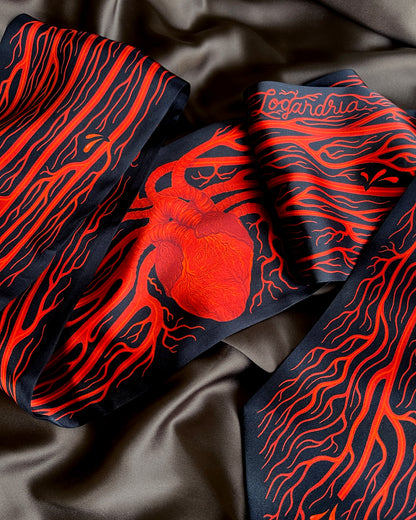 'Circulatory System' Cravat - Silk Scarf By Logandria
