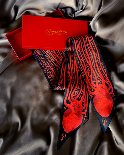 'Circulatory System' Twilly - Silk Scarf By Logandria