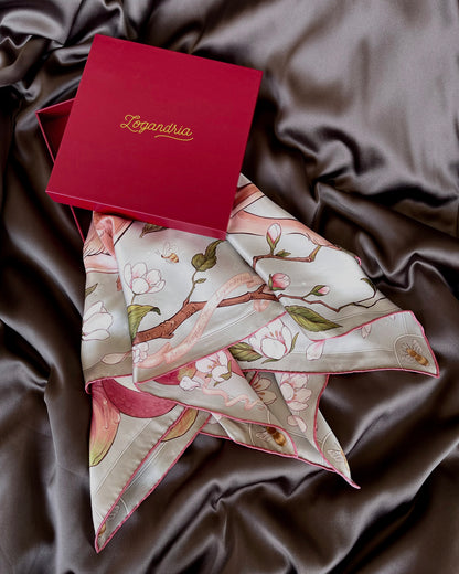 'Three Hares' - 65cm Silk Scarf By Logandria