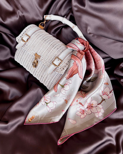 'Three Hares' - 65cm Silk Scarf By Logandria