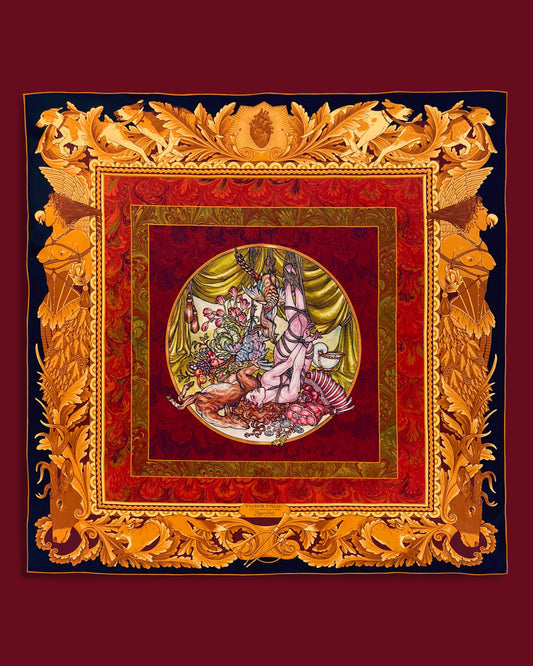 'Hunter's Feast' - 90cm Silk Scarf By Logandria