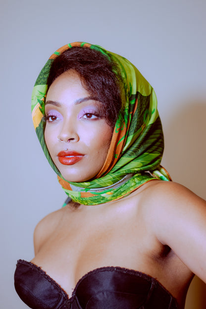 'Medusa' - 105cm Silk Scarf By Logandria