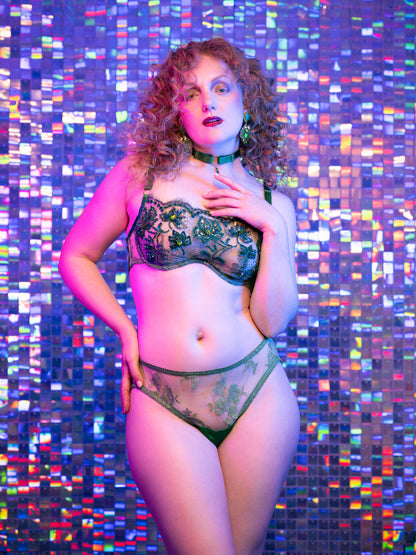 Émeraude Beaded Lace Bandeau Monowire Bra