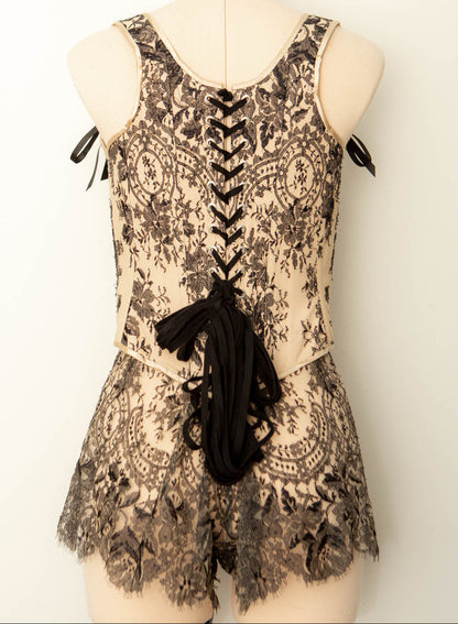 SAMPLE Patreon 2024 Chantilly Lace Stays & Tap Pants - Size UK 10 Only