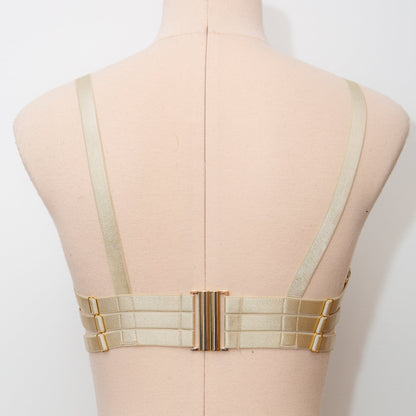 SAMPLE Gold Lace Balconette Bra - Size KL 10 -30DD/32D/34C/36B