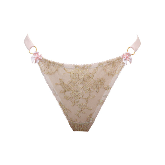 Dorée Gold Lace String Thong - Made To Order