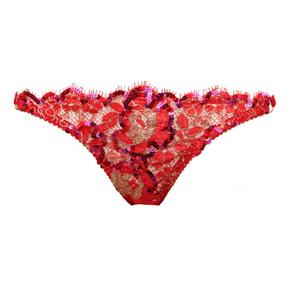 Rubis Sequinned Lace String Thong – Size UK 14 Only