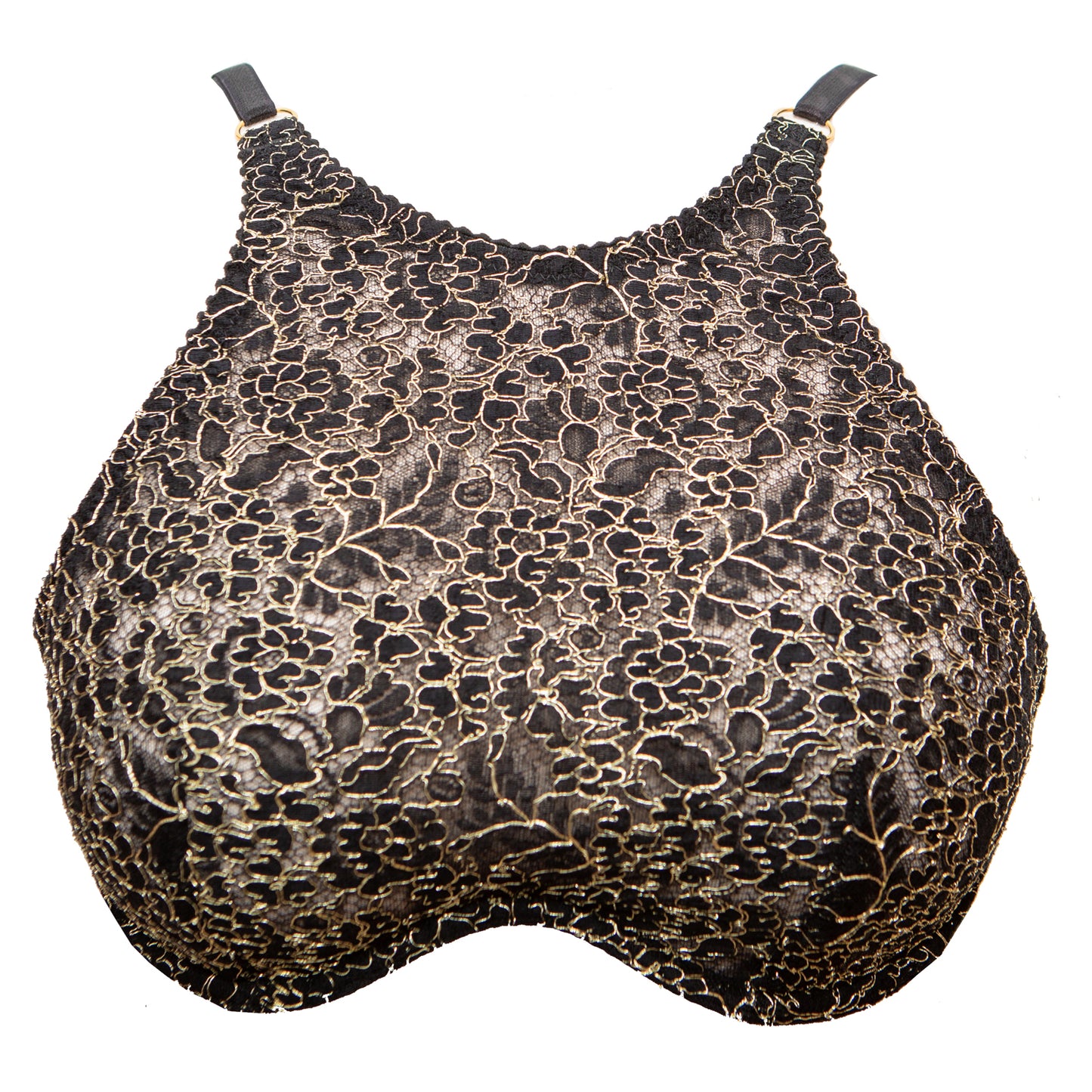 Filigrane Metallic English Lace High Neck Monowire Bra - Made To Order