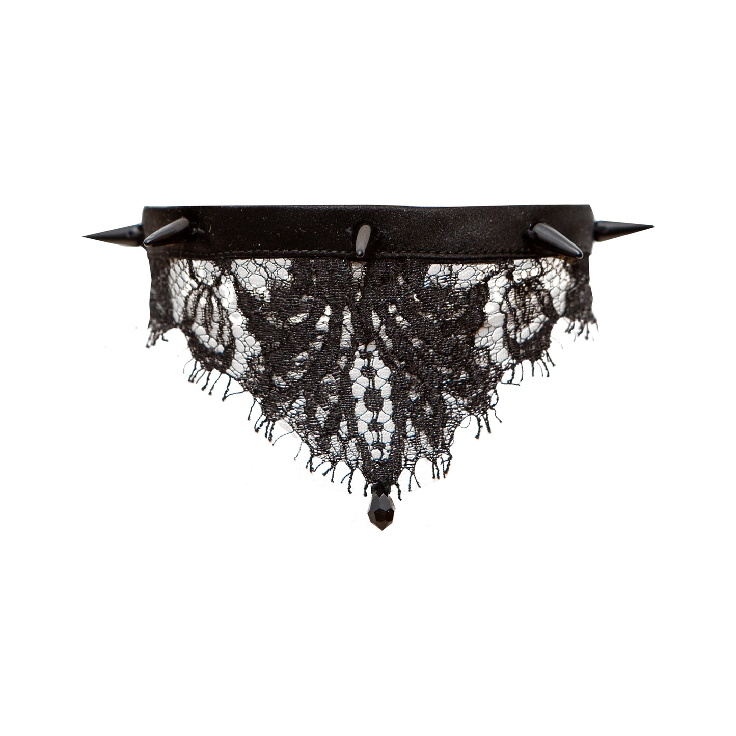 Cassiopeia Onyx Spiked Lace Choker