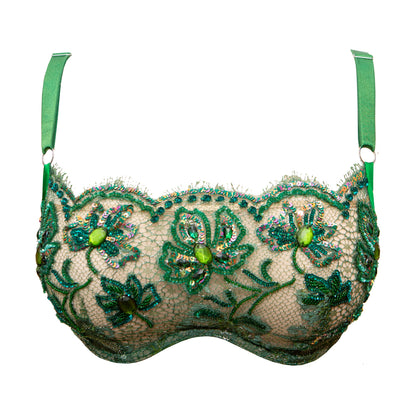 Émeraude Beaded Lace Bandeau Monowire Bra