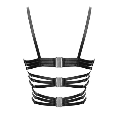 Cassiopeia French Lace Longline Bra - Black/Silver