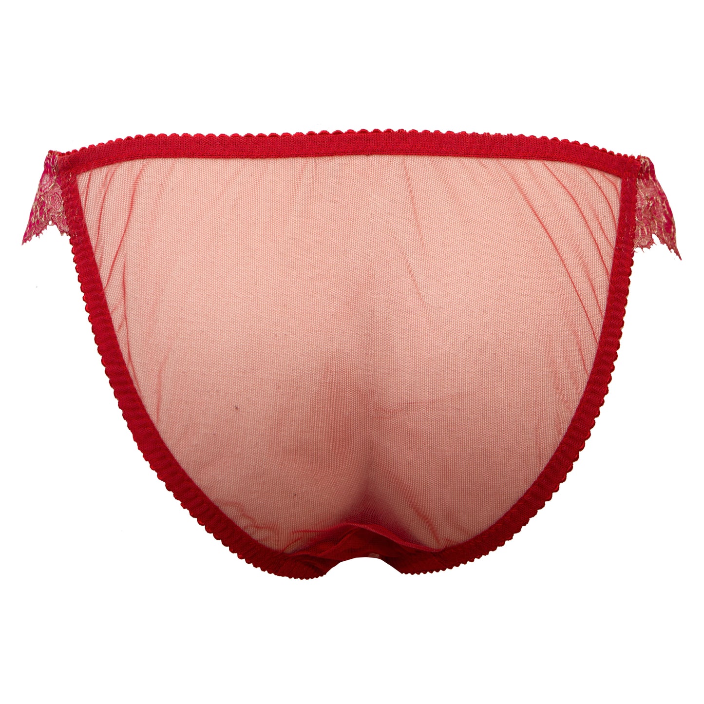 Hecate Rouge Sheer Tulle & French Lace Skirted Brief - Made To Order