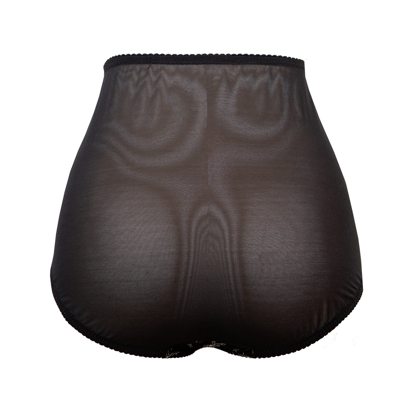 Nelisa Black & Silver French Chantilly Lace Full Cut Briefs - Made To Order