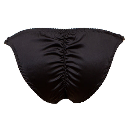 Cassiopeia French Lace Low Rise Tanga Briefs - Onyx