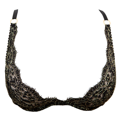 Filigrane Metallic English Lace Plunge Bra - Made To Order