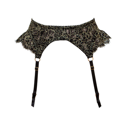 Filigrane Metallic English Lace Suspender Belt - Made To Order