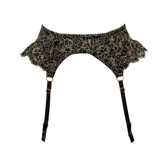 Filigrane Metallic English Lace Suspender Belt - Made To Order