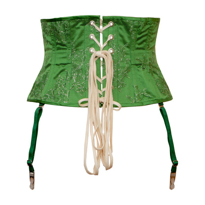 Émeraude Satin & Lace Waist Cincher Corset - Made To Order