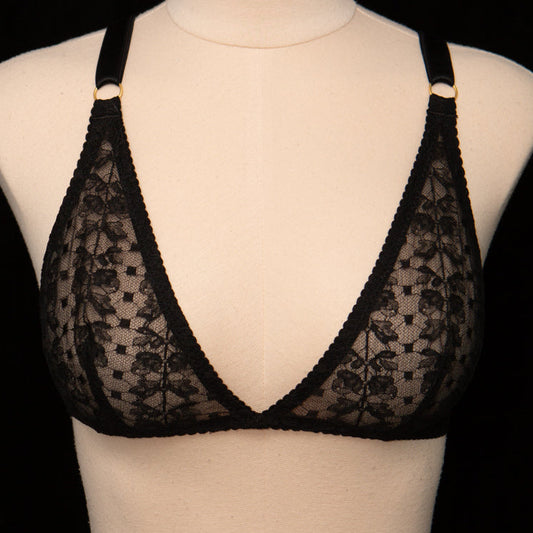 SAMPLE Patreon 2025 Silk Lace Triangle Bralet - Size UK 10 Only