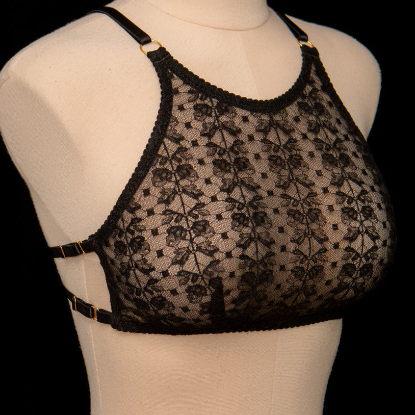 SAMPLE Patreon 2025 Silk Lace High Neck Bralet - Size UK 10 Only