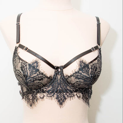 SAMPLE Cassiopeia Black/Silver Redux Darted Cup Bra - Size KL 8 ONLY