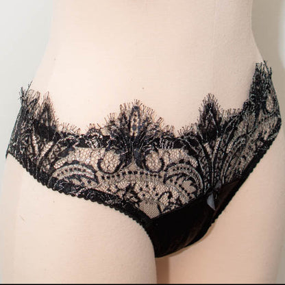 SAMPLE Cassiopeia Black/Silver Redux Low Rise Briefs - Size UK 10 Only