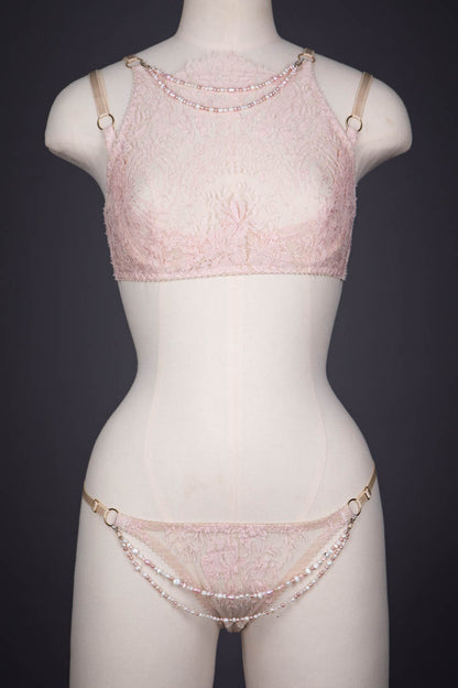 'Rosa' Lace Lingerie Set With Freshwater Pearl Jewellery