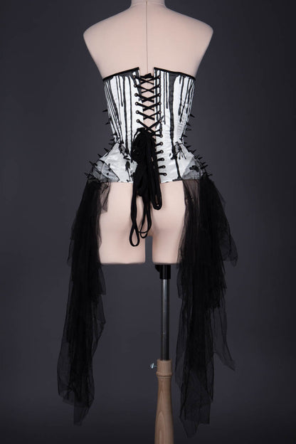 'Curse You All Men' Overbust Corset With Hand Painted Silk, Lace Appliqué & Beading