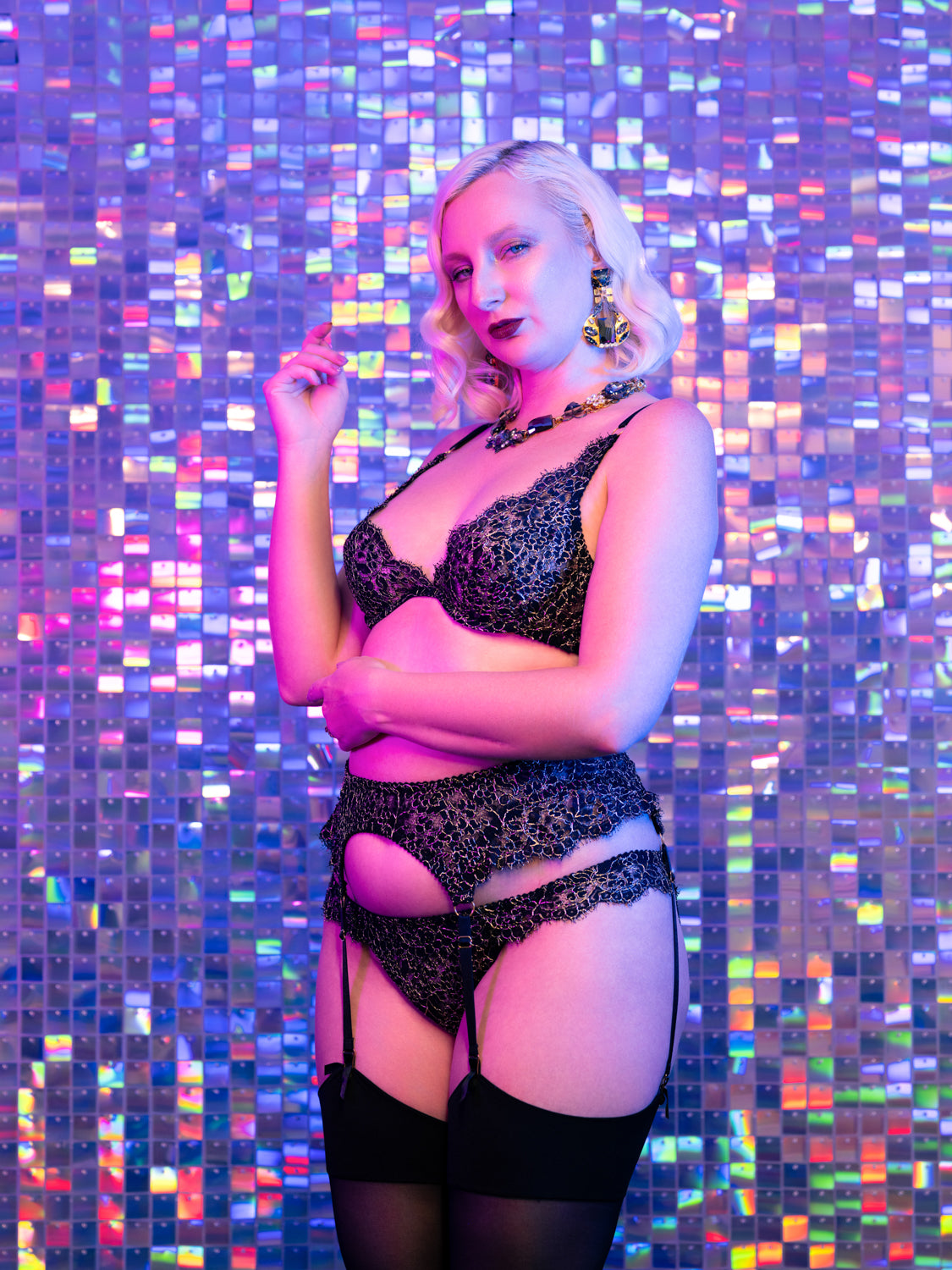 Filigrane Metallic English Lace Plunge Bra - Made To Order