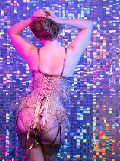 Antoinette Beaded Lace High Neck Bra - Made To Order