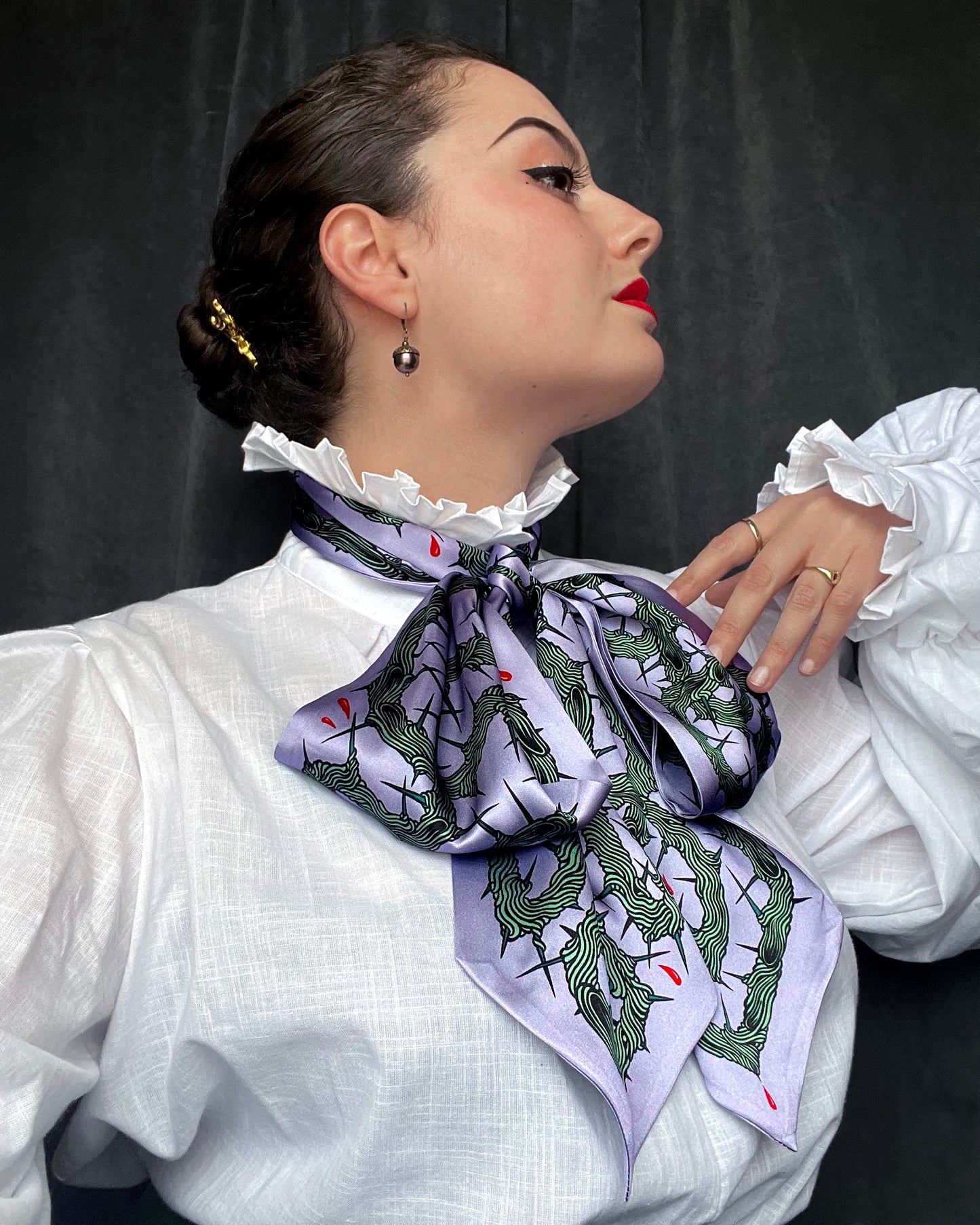 'Entanglement IV' - Lavender & Seafoam - Silk Scarf By Logandria
