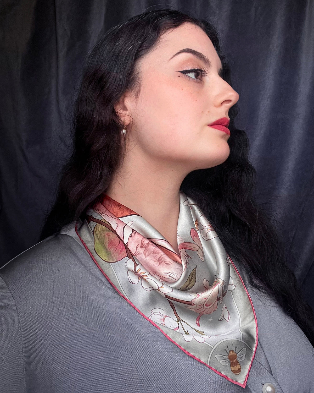 'Three Hares' - 65cm Silk Scarf By Logandria