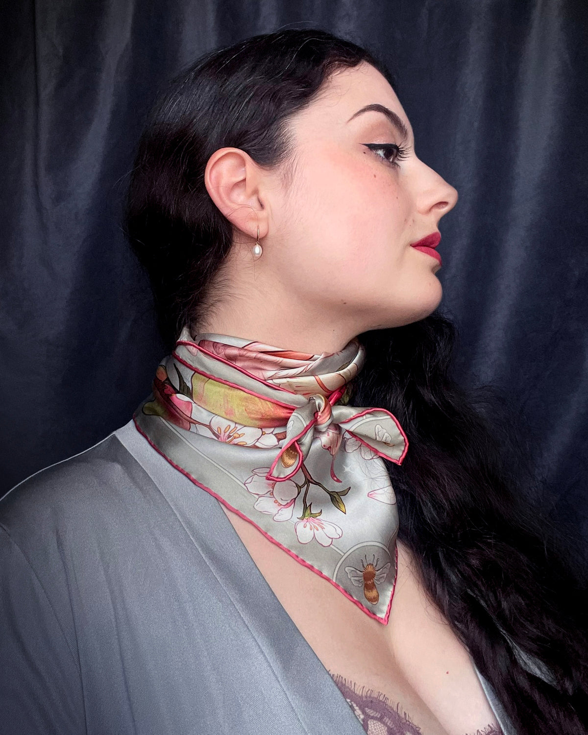 'Three Hares' - 65cm Silk Scarf By Logandria