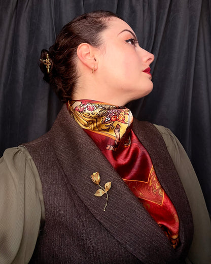 'Hunter's Feast' - 90cm Silk Scarf By Logandria