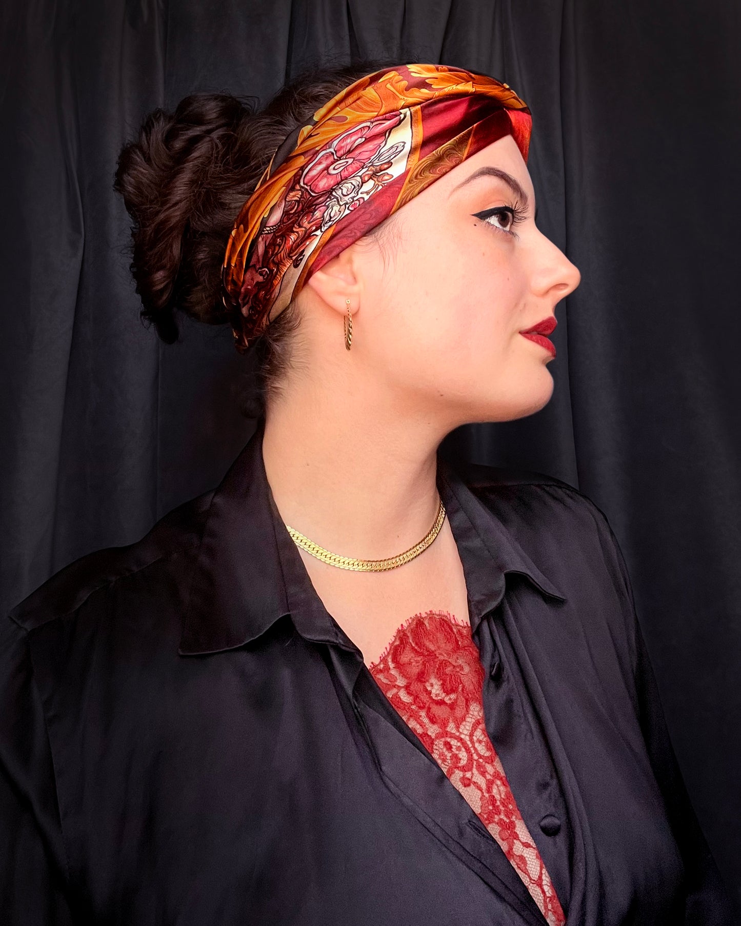 'Hunter's Feast' - 90cm Silk Scarf By Logandria