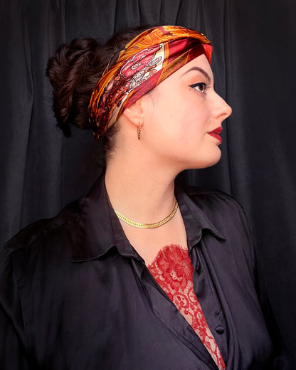 'Hunter's Feast' - 90cm Silk Scarf By Logandria