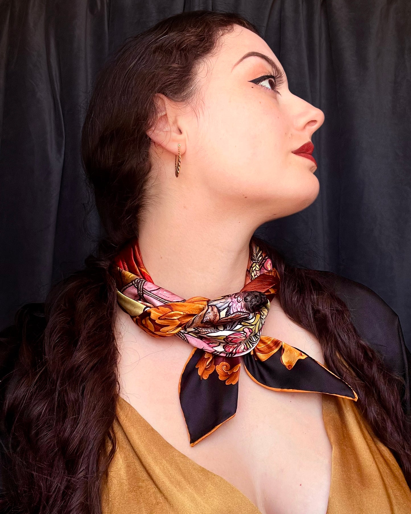 'Hunter's Feast' - 90cm Silk Scarf By Logandria