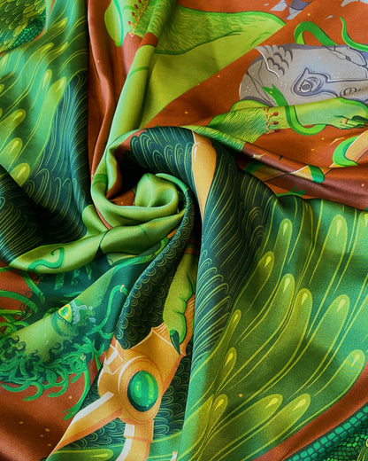 'Medusa' - 105cm Silk Scarf By Logandria