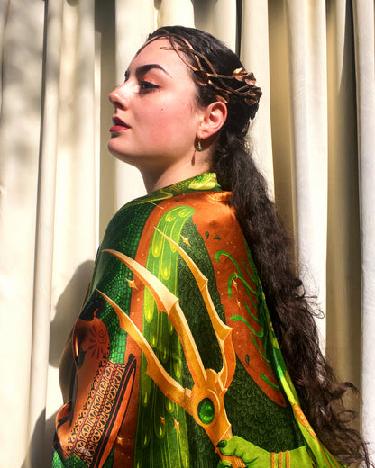 'Medusa' - 105cm Silk Scarf By Logandria