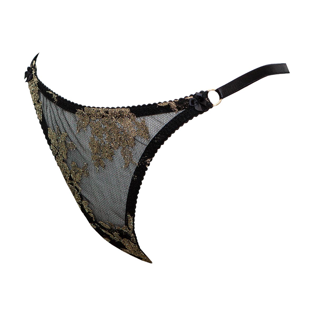 Erythea Metallic French Lace String Thong